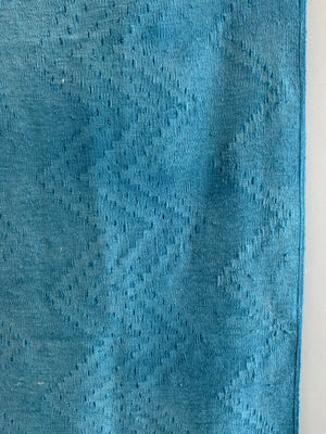 Turkish heavy weight turquoise blue plain kilim (238 x 153cm)