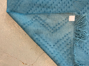 Turkish heavy weight turquoise blue plain kilim (238 x 153cm)