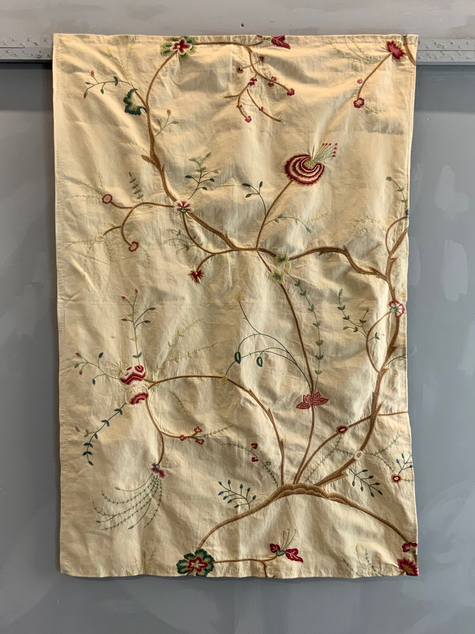 Silk Embroidery in manner of crewel work (127 x 85cm)