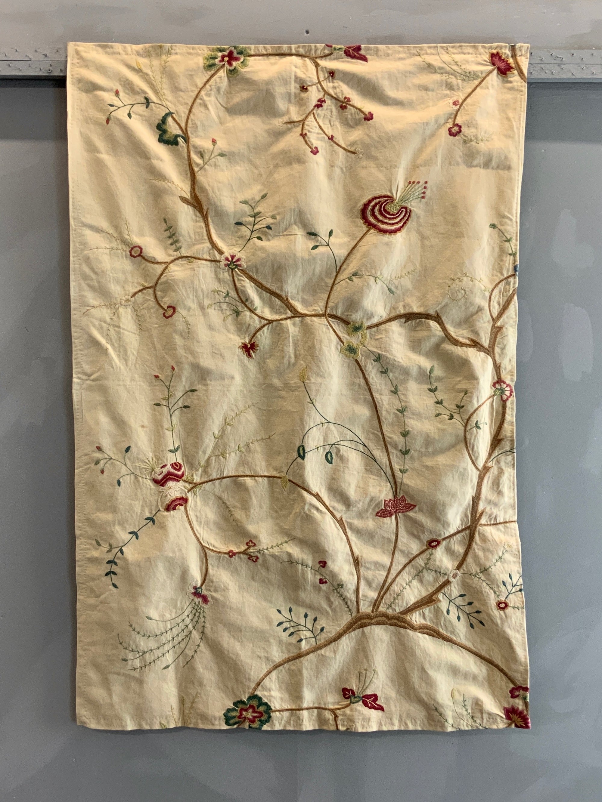 Silk Embroidery in manner of crewel work (127 x 85cm)