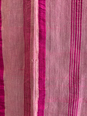Late Ottoman pink silk and linen gauze in four panels (207 x 203cm)