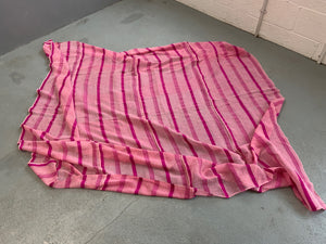 Late Ottoman pink silk and linen gauze in four panels (207 x 203cm)