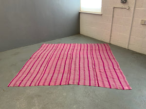 Late Ottoman pink silk and linen gauze in four panels (207 x 203cm)