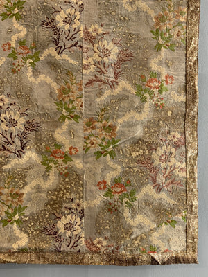 French antique silk brocade  (116 x 72cm)
