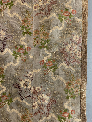 French antique silk brocade  (116 x 72cm)