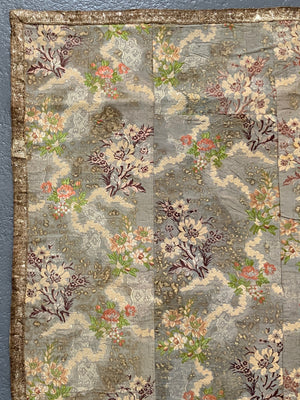 French antique silk brocade  (116 x 72cm)