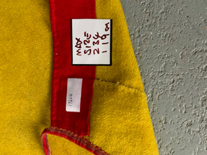 Carpathian yellow wool felt cape with black appliqué (234 x 119cm)