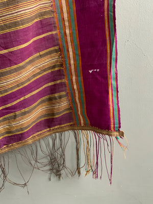 Hyderabad vintage silk / cotton shawl (206 x 115cm) *AF