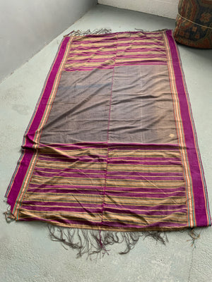 Hyderabad vintage silk / cotton shawl (206 x 115cm) *AF
