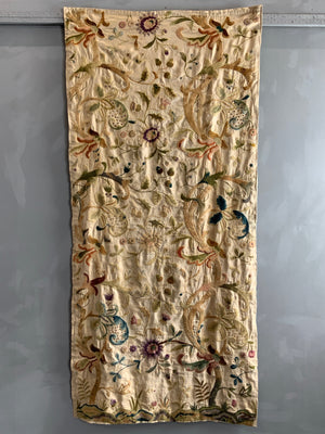 English Arts & Crafts crewelwork embroidery (219 x 104cm)