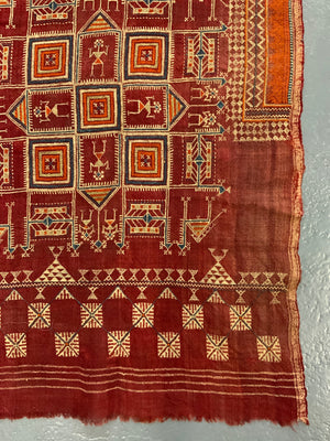 Rajasthan Bikaner antique light wool shawl (192 x 111cm)
