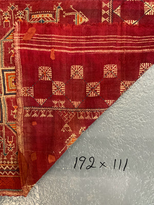 Rajasthan Bikaner antique light wool shawl (192 x 111cm)