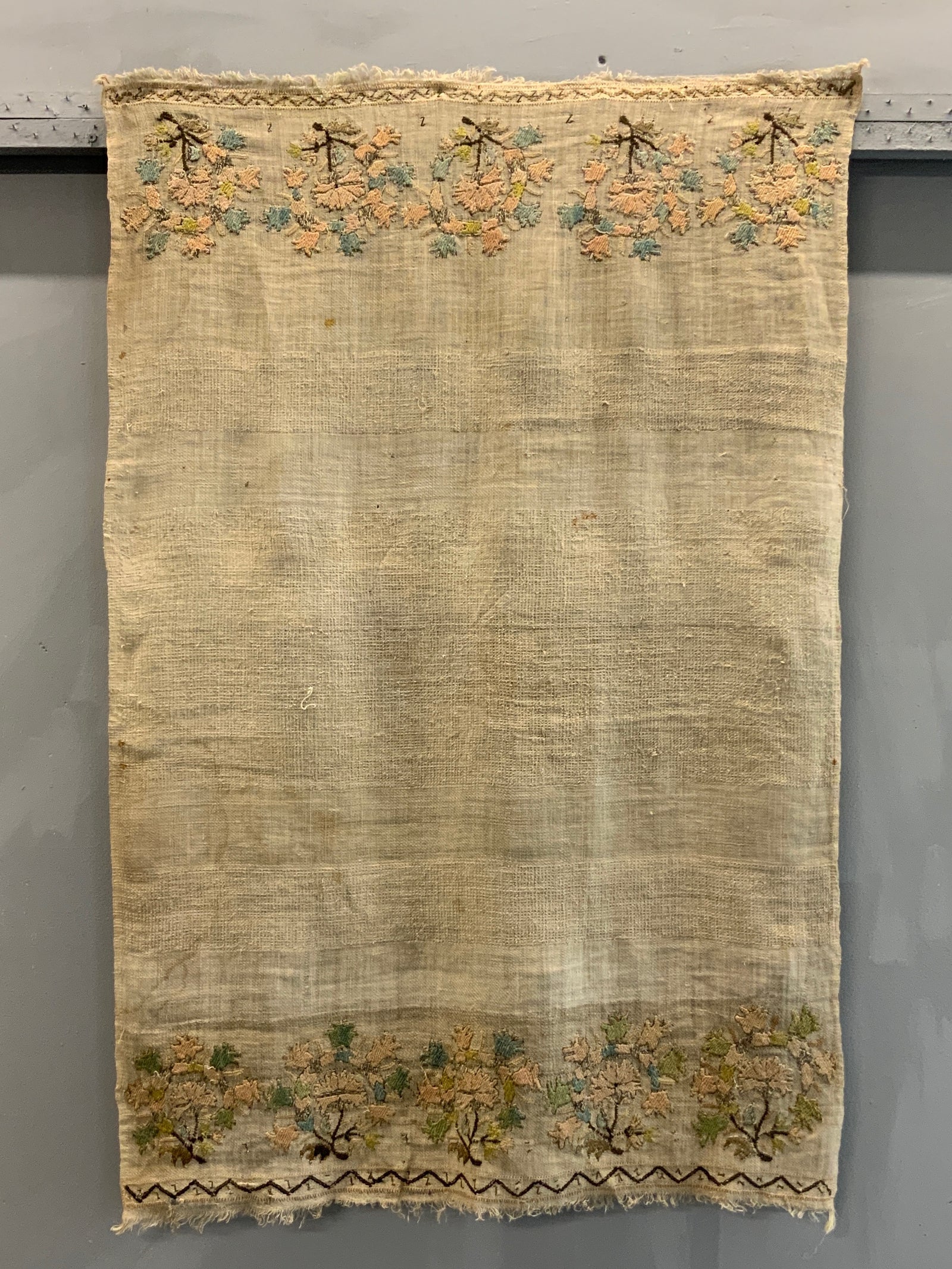 Turkish Ottoman antique embroidered towel  (104 x 69cm)