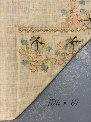 Turkish Ottoman antique embroidered towel  (104 x 69cm)