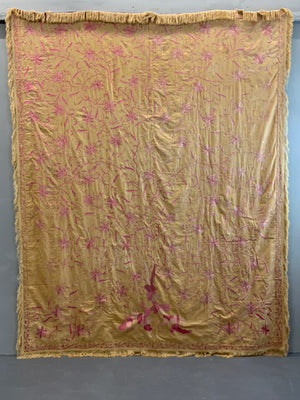 Macau or Cantonese antique embroidered bed cover  (235 x 185cm)