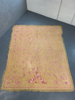 Macau or Cantonese antique embroidered bed cover  (235 x 185cm)
