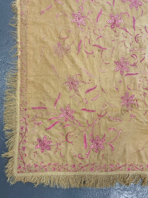 Macau or Cantonese antique embroidered bed cover  (235 x 185cm)