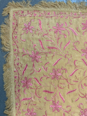 Macau or Cantonese antique embroidered bed cover  (235 x 185cm)