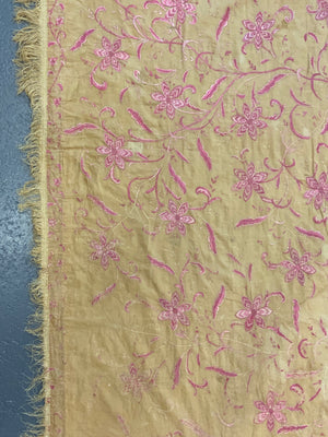 Macau or Cantonese antique embroidered bed cover  (235 x 185cm)