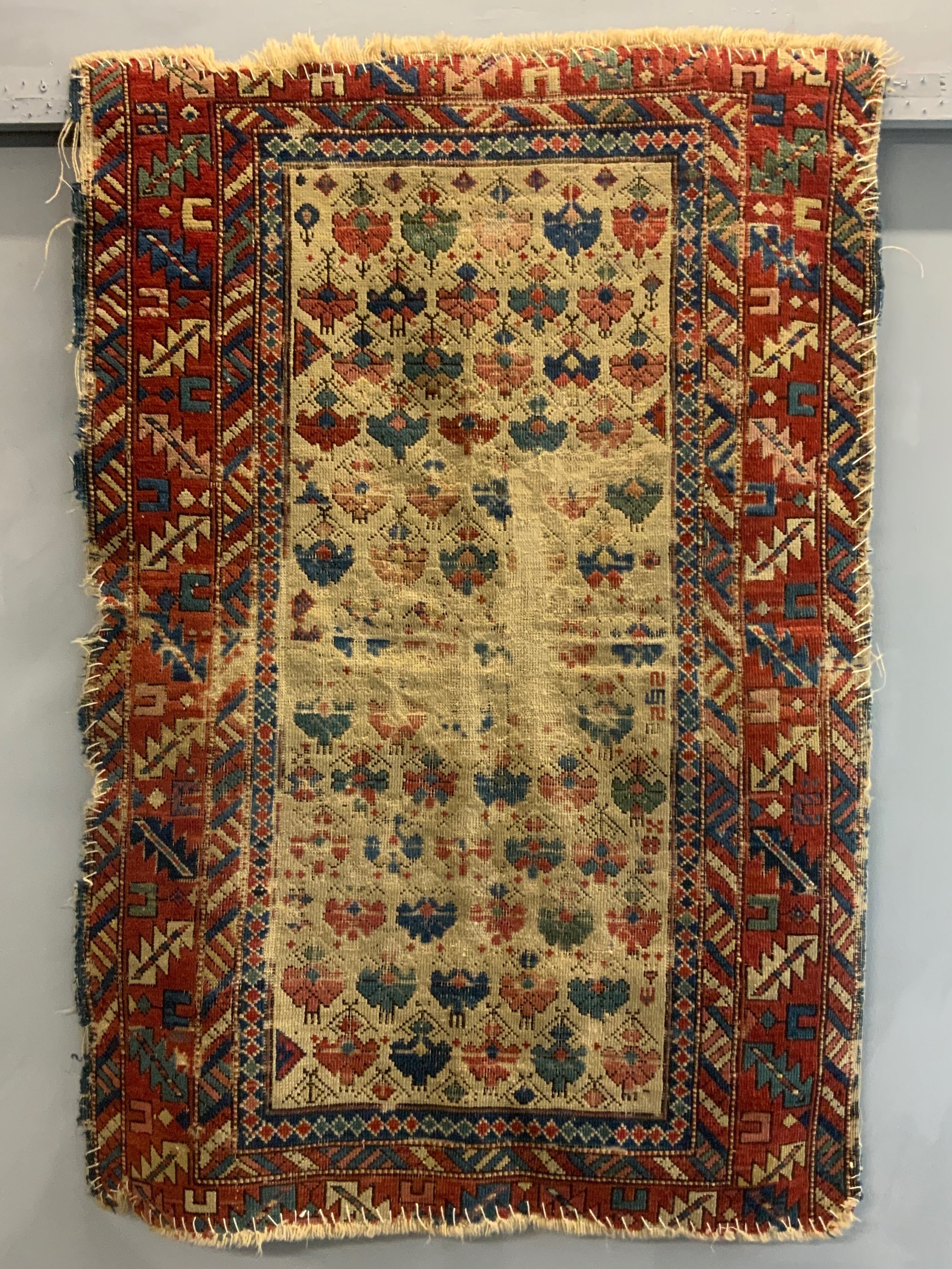 Caucasian antique Shirvan rug AF*(130 x 89cm)