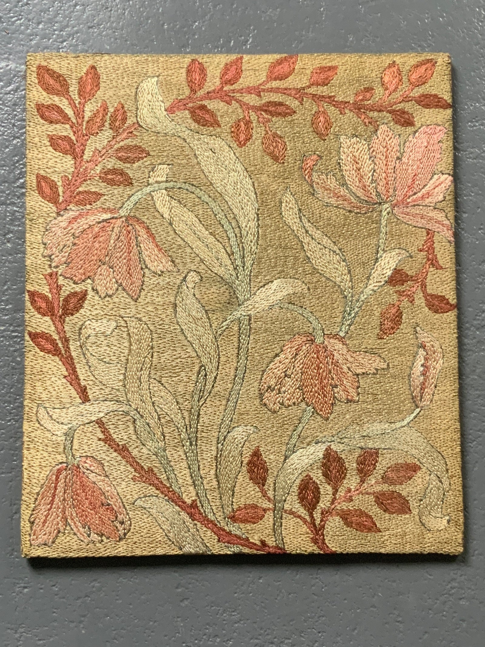 William Morris  & Co. antique silk embroidery (50 x 43cm)