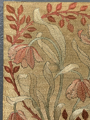 William Morris  & Co. antique silk embroidery (50 x 43cm)