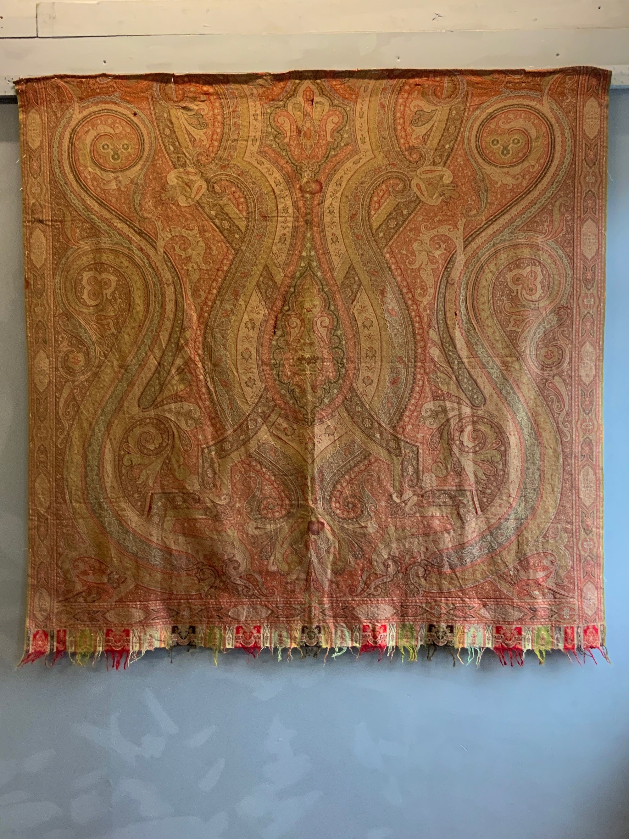 Paisley shawl fragment as found (153 x 156cm)