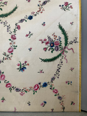 Canton antique Chinese painted silk mounted (96 x 74cm)