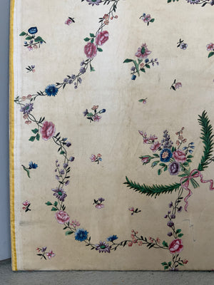 Canton antique Chinese painted silk mounted (96 x 74cm)