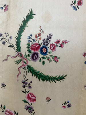 Canton antique Chinese painted silk mounted (96 x 74cm)
