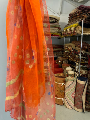 Rajasthan or Gujarat summer tie-dye bandhani shawl (206 x 134cm)