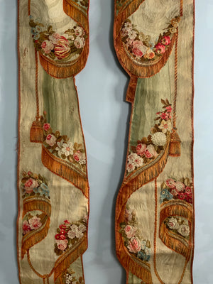 French Aubusson antique portiere tapestry pour l'entrée de la chambre (310 x 43cm) [2]