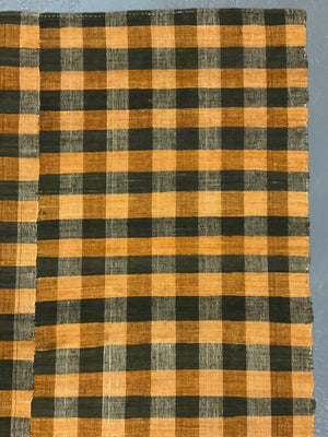 Turkish chequered wool flatweave cover (255 x 166cm)