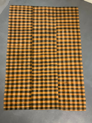 Turkish chequered wool flatweave cover (255 x 166cm)