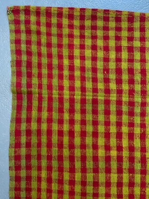 Turkish chequered wool flatweave cover (215 x 190cm)