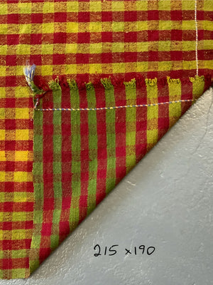 Turkish chequered wool flatweave cover (215 x 190cm)