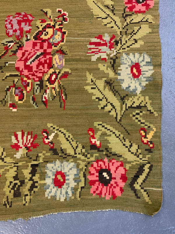 Ukrainian floral kilim (395 x 161cm) - Clive Rogers