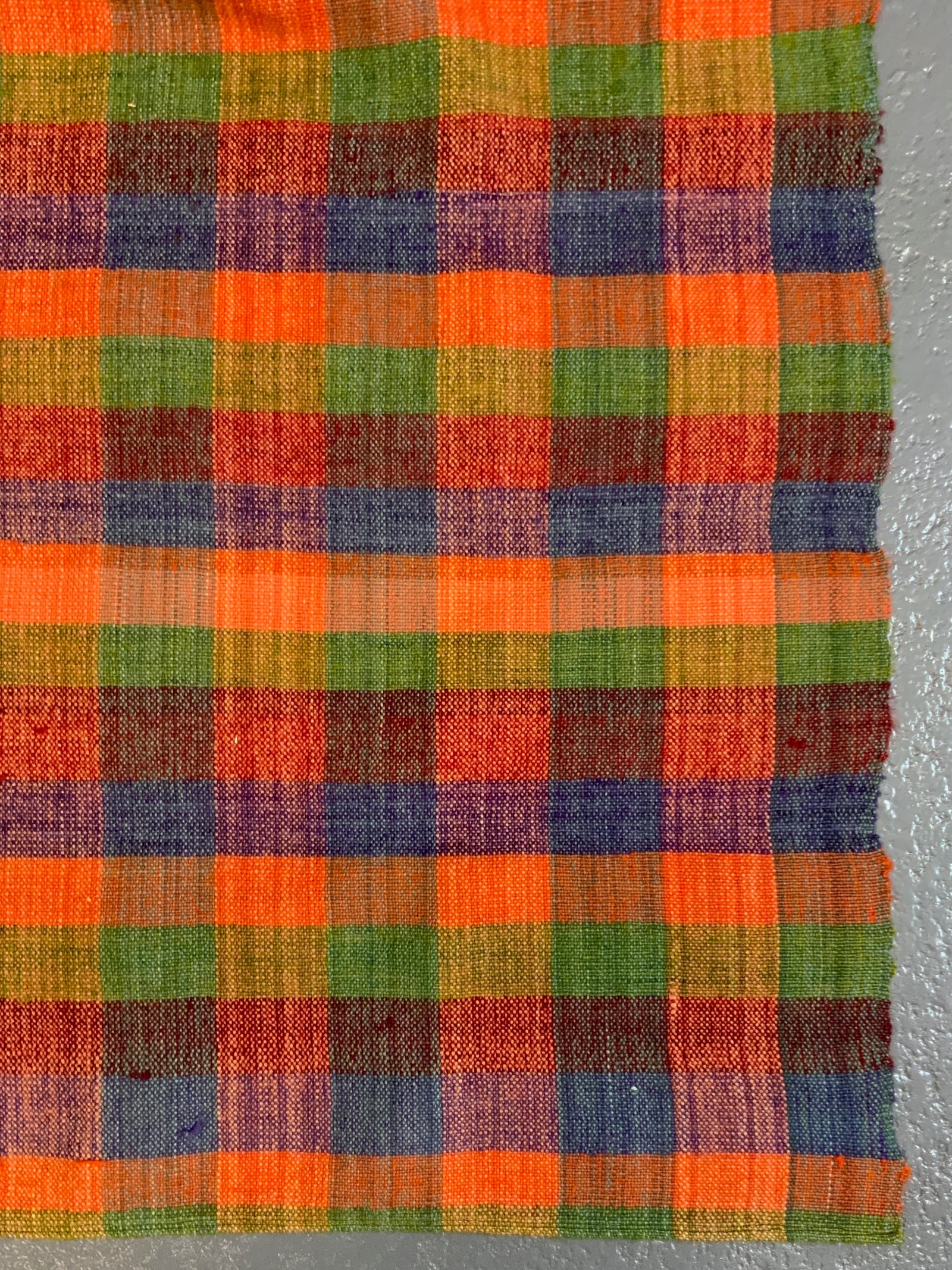 Turkish chequered wool flatweave cover (295 x 173cm)