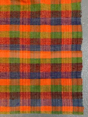 Turkish chequered wool flatweave cover (295 x 173cm)