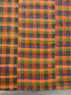 Turkish chequered wool flatweave cover (295 x 173cm)