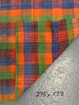 Turkish chequered wool flatweave cover (295 x 173cm)