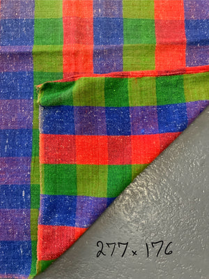 Turkish chequered wool flatweave cover (277 x 176cm)