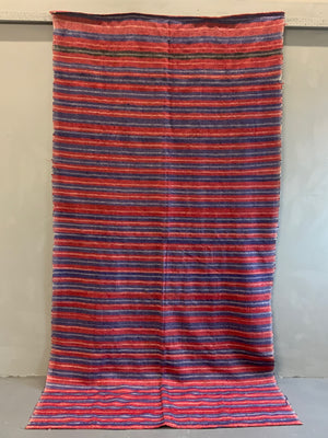 Turkish chequered wool flatweave cover (282 x 148cm)