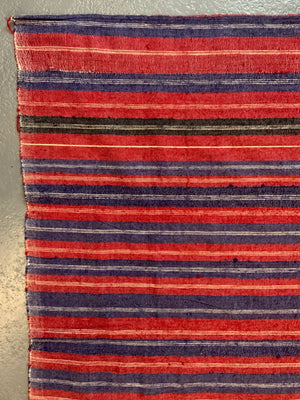 Turkish chequered wool flatweave cover (282 x 148cm)