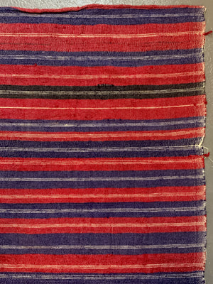 Turkish chequered wool flatweave cover (282 x 148cm)