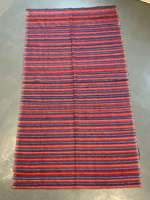 Turkish chequered wool flatweave cover (282 x 148cm)