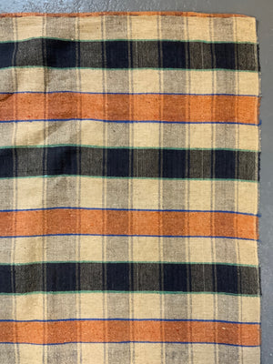 Turkish chequered wool flatweave cover (275 x 185cm)