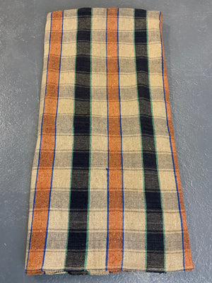 Turkish chequered wool flatweave cover (275 x 185cm)