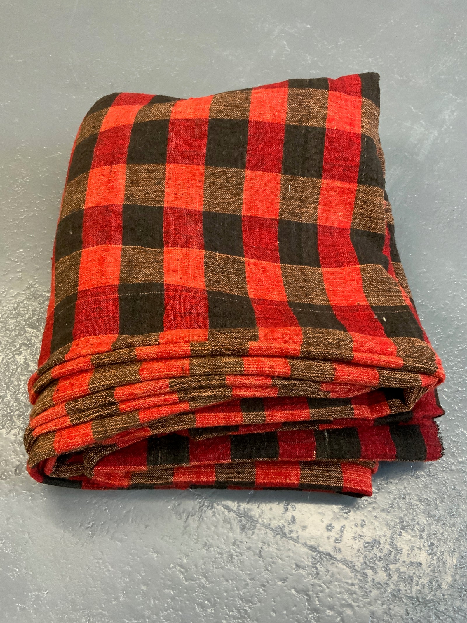 Turkish chequered wool flatweave cover (213 x 155cm)