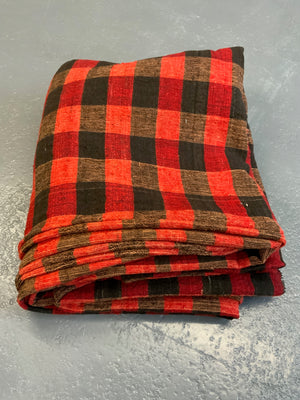 Turkish chequered wool flatweave cover (213 x 155cm)